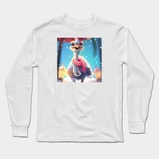 Cute Ostrich Drawing Long Sleeve T-Shirt